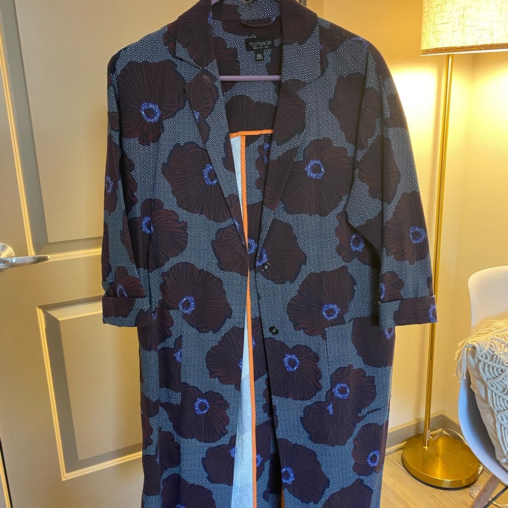 Topshop floral duster coat